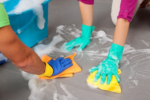 Watford carpet cleaners preparing equipment in a safe home environment